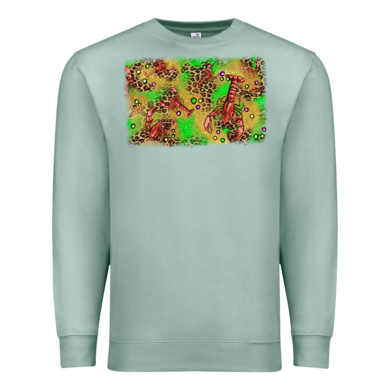 Mardi Gras Crawfish And Glitter Background Premium Sweatshirt by AdoDesignShop | Teevron