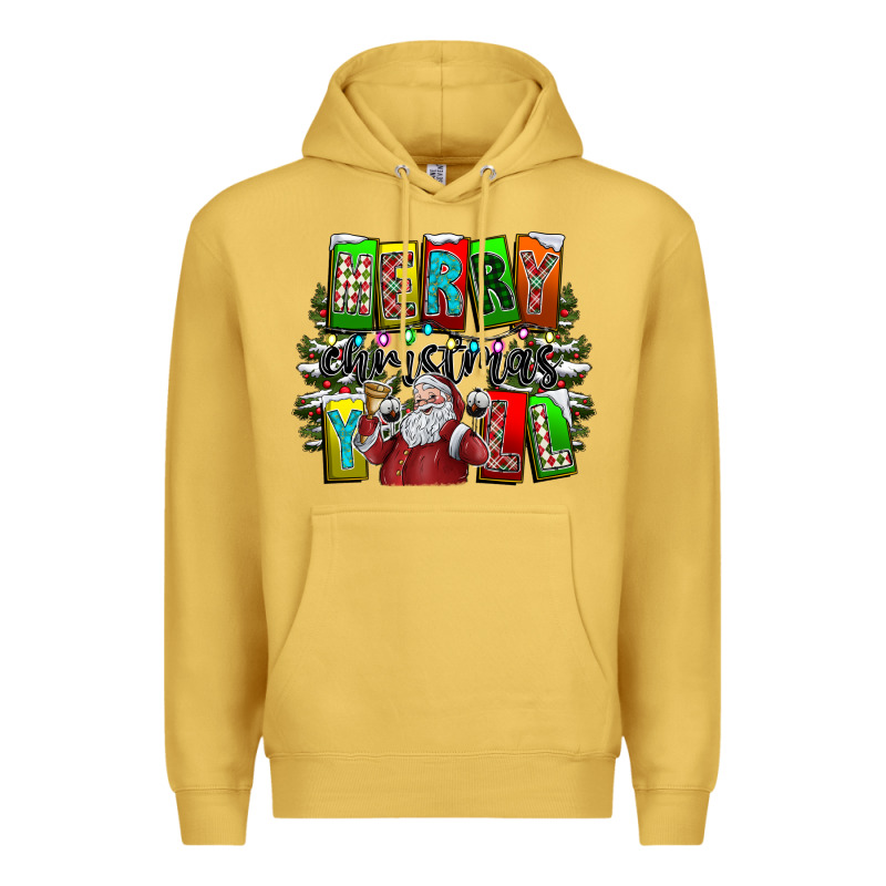 Merry Christmas Yall Premium Hoodie by CowhideDigitalArt | Teevron