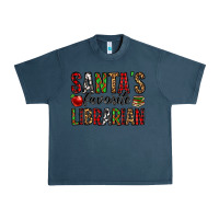 Midnight Navy santa's favorite librarian Urban Heavy Tee - Jasminsmagicworld