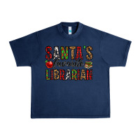 Navy santa's favorite librarian Urban Heavy Tee - Jasminsmagicworld
