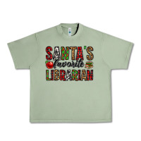 Oil Green santa's favorite librarian Urban Heavy Tee - Jasminsmagicworld