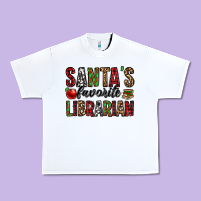 Santa's Favorite Librarian Urban Heavy Tee Designed By Jasminsmagicworld