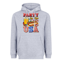 Heather Grey party in the usa Heavyweight Hoodie - AdoDesignShop