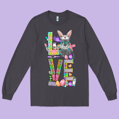 Love Easter Nurse Long Sleeve Tee Designed By Bundleandbundleshop
