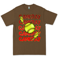 Cacao Game day softball lightning bolt Premium Tee - HowdyJamesFarm