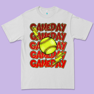 Game Day Softball Lightning Bolt Premium Tee Designed By Howdyjamesfarm