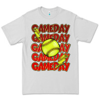 Dove Grey Game day softball lightning bolt Premium Tee - HowdyJamesFarm