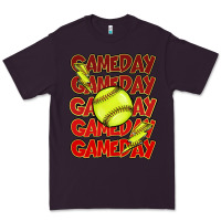 Plum Game day softball lightning bolt Premium Tee - HowdyJamesFarm