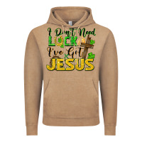 Vintage Coffee I don't need luck i've got Jesus st. patricks day Vintage Hoodie - FaDigitalArtStudio