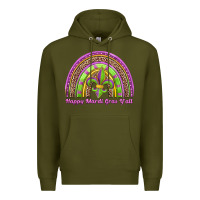 Army Green happy mardi gras y'all rainbow Premium Hoodie - Jasminsmagicworld