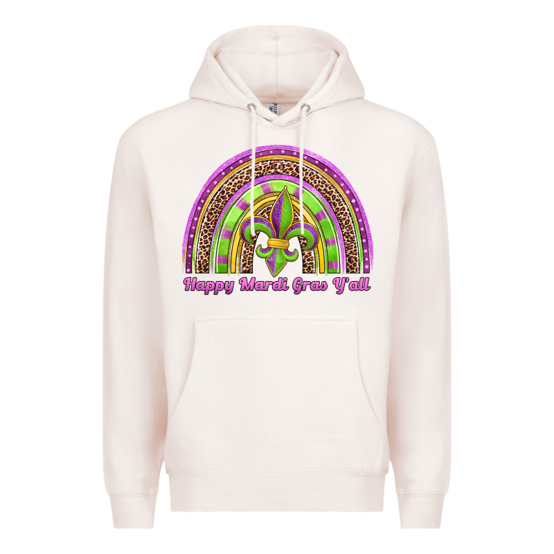 Happy Mardi Gras Y'all Rainbow Premium Hoodie by Jasminsmagicworld | Teevron