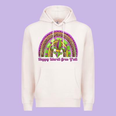 Happy Mardi Gras Y'all Rainbow Premium Hoodie Designed By Jasminsmagicworld