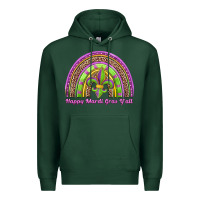Sports Green happy mardi gras y'all rainbow Premium Hoodie - Jasminsmagicworld