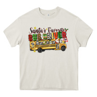 Cream santas favorite bus driver Heavy Core Tee - texasbilliewilder
