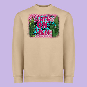 Stuck On You Cactus Heavyweight Sweatshirt Designed By Barkaloodesign