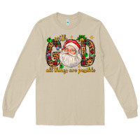 Mushroom with god all things are possible with santa claus bbs Long Sleeve Tee - BundleAndBundleShop