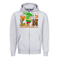 Heather Grey lpn juneteenth licensed practical nurse Zipper Hoodie - AdoDesignShop