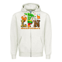 Oatmeal Heather lpn juneteenth licensed practical nurse Zipper Hoodie - AdoDesignShop