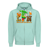 Seafoam lpn juneteenth licensed practical nurse Zipper Hoodie - AdoDesignShop