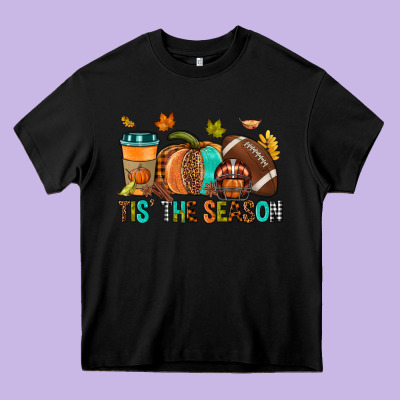 Tis' The Season Fall Heavy Core Tee Designed By Nancycooperartshop