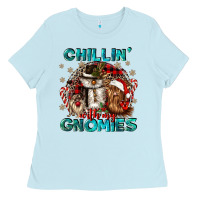 Baby Blue chillin with my gnomies Ladies Tee - CowGirlArtShop