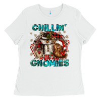 White chillin with my gnomies Ladies Tee - CowGirlArtShop