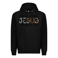 Black His Love is Strong Jesus His Grace is Free Premium Hoodie - CowhideDigitalArt