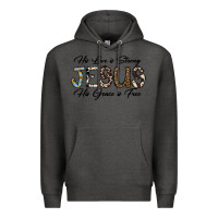 Charcoal Heather His Love is Strong Jesus His Grace is Free Premium Hoodie - CowhideDigitalArt