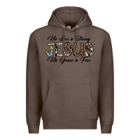 Coffee His Love is Strong Jesus His Grace is Free Premium Hoodie - CowhideDigitalArt