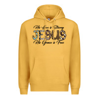 Mustard His Love is Strong Jesus His Grace is Free Premium Hoodie - CowhideDigitalArt
