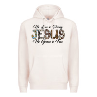 Pale Pink His Love is Strong Jesus His Grace is Free Premium Hoodie - CowhideDigitalArt