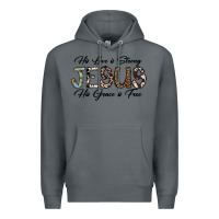 Rock His Love is Strong Jesus His Grace is Free Premium Hoodie - CowhideDigitalArt