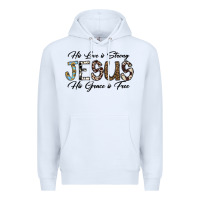 White His Love is Strong Jesus His Grace is Free Premium Hoodie - CowhideDigitalArt