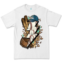 White Lightning bolt Baseball Premium Tee - HowdyJamesFarm