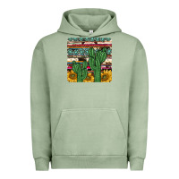 Pigment Oil Green cactus sunflower coaster Urban Hoodie - JahusDesignShop