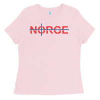 Bubblegum Pink norge norway norwegian flag nordic cross travel europe pullover hoodie Ladies Tee - baoMotion