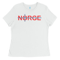 White norge norway norwegian flag nordic cross travel europe pullover hoodie Ladies Tee - baoMotion