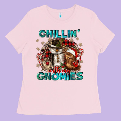Chillin With My Gnomies Ladies Tee Designed By Cowgirlartshop