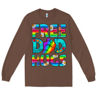 Chestnut Pride LGBTQ Free Dad Hugs Long Sleeve Tee - BundleAndBundleShop