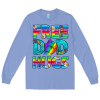 Colony Blue Pride LGBTQ Free Dad Hugs Long Sleeve Tee - BundleAndBundleShop