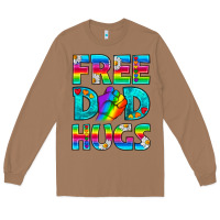 Toasted Coconut Pride LGBTQ Free Dad Hugs Long Sleeve Tee - BundleAndBundleShop