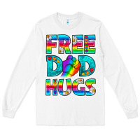 White Pride LGBTQ Free Dad Hugs Long Sleeve Tee - BundleAndBundleShop