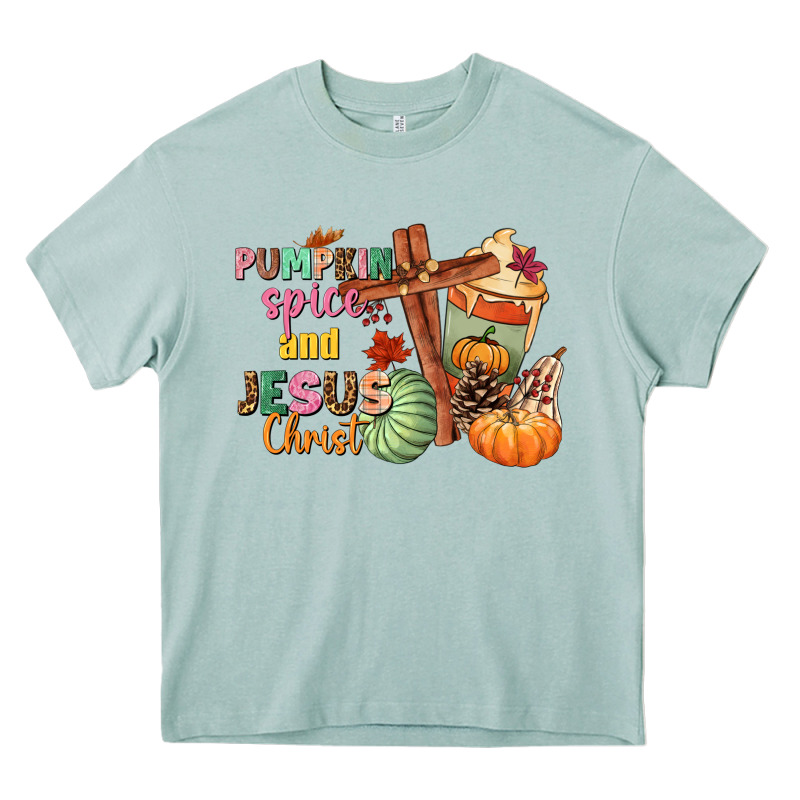 Pumpkin Spice And Jesus Christ Heavy Core Tee by NancyCooperArtShop | Teevron