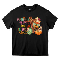 Black Pumpkin spice and Jesus christ Heavy Core Tee - NancyCooperArtShop