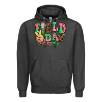 Charcoal Heather field day vibes Zipper Hoodie - AdoDesignShop