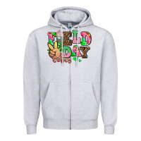 Heather Grey field day vibes Zipper Hoodie - AdoDesignShop
