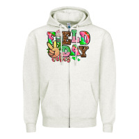 Oatmeal Heather field day vibes Zipper Hoodie - AdoDesignShop