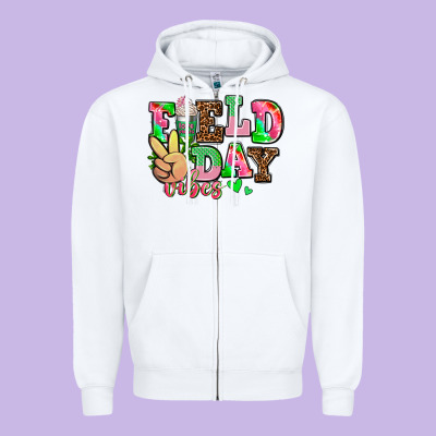 Field Day Vibes Zipper Hoodie Designed By Adodesignshop