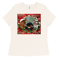 Bone christmas heifer cow  gnomies Ladies Tee - CowGirlArtShop