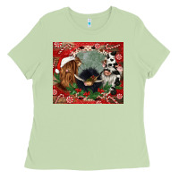 Matcha christmas heifer cow  gnomies Ladies Tee - CowGirlArtShop